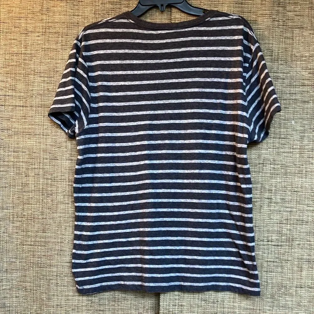 J.Crew Vintage Knits Men's Striped Gray cotton T-Shirt